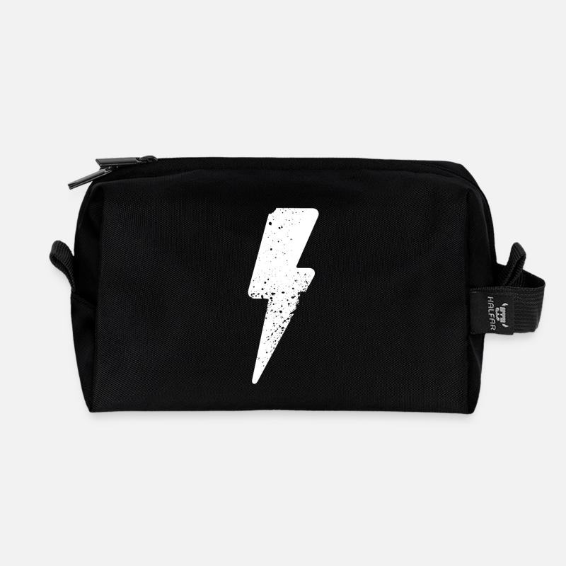 blitz symbol zorn - Recycelte Kulturtasche - Schwarz