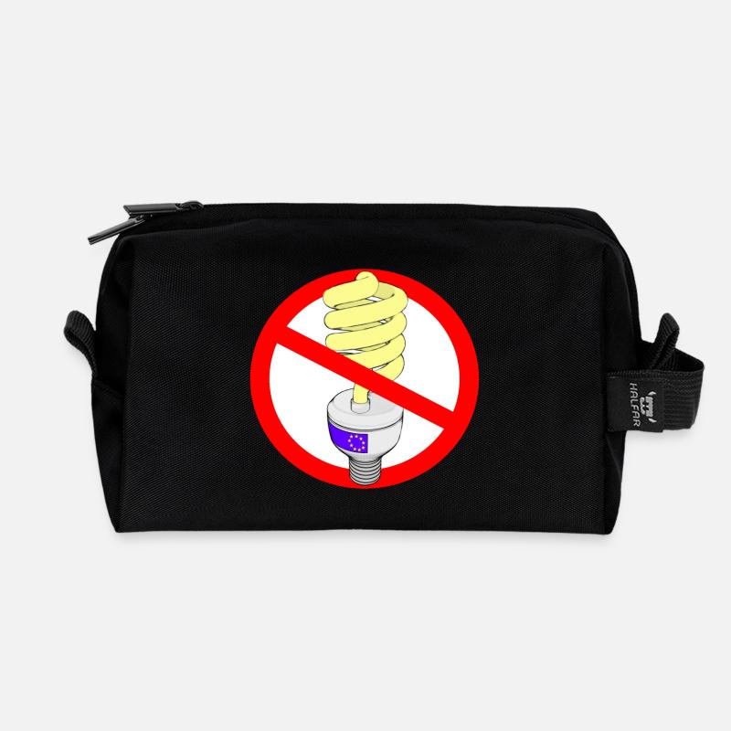 energy saving lamp - Recycled Toiletry Zip Bag - black