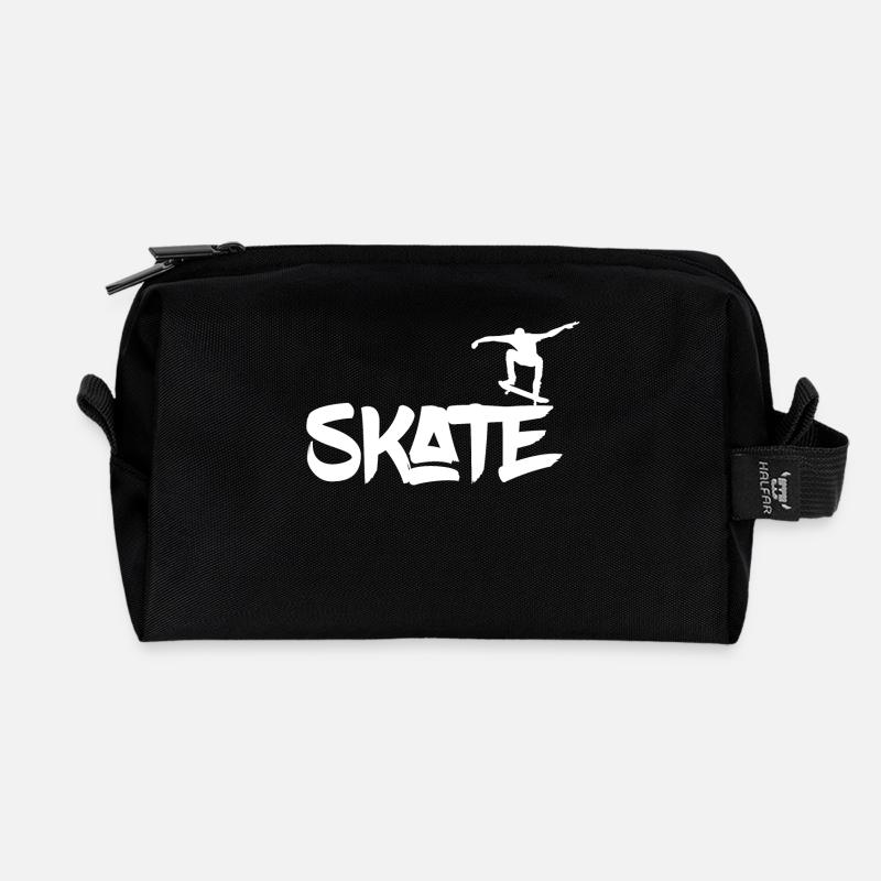 Skater skate - Recycled Toiletry Zip Bag - black