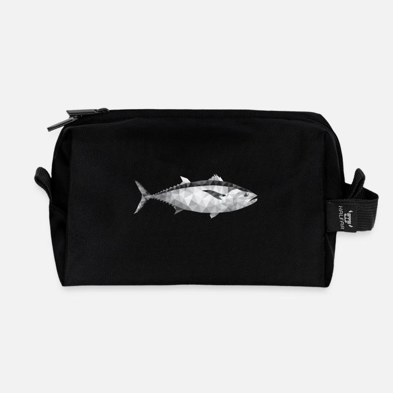 Fisch - Recycelte Kulturtasche - Schwarz