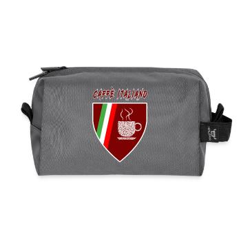 Kaffee Italienisch / Caffè Italiano / Geschenk - Recycelte Kulturtasche - Anthrazit - Vorne