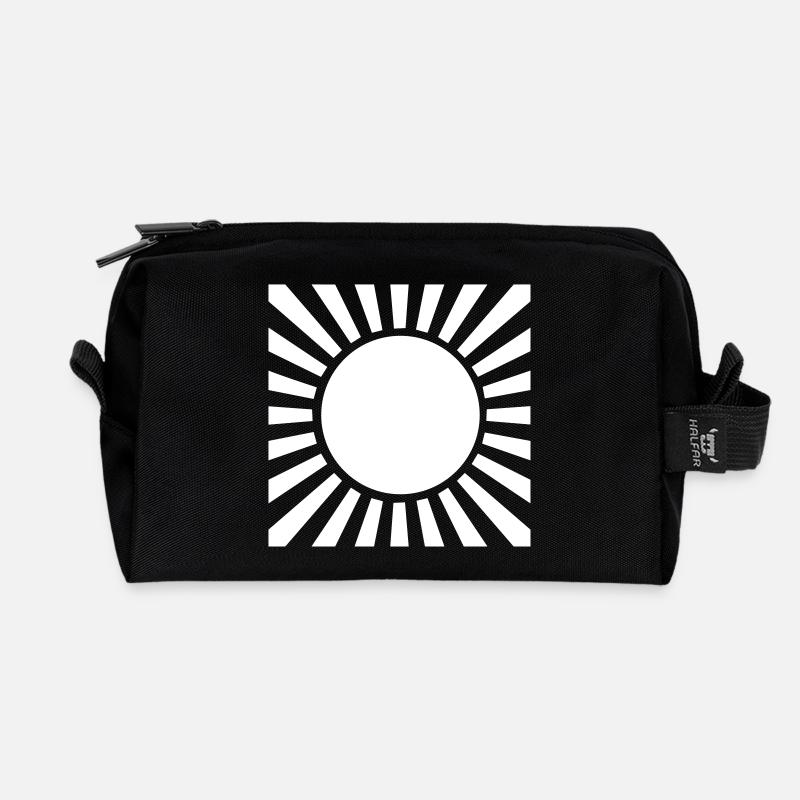 Sonne - Recycelte Kulturtasche - Schwarz