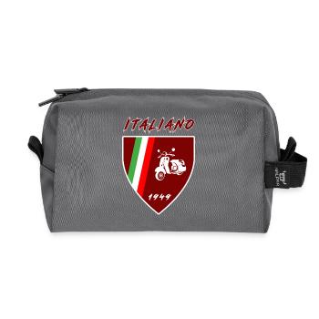 Italien Motorroller / Italiano Geschenk Roller - Recycelte Kulturtasche - Anthrazit - Vorne