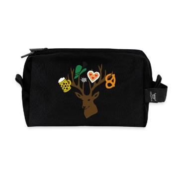 bayern münchen bier hirsch alpen breze - Recycelte Kulturtasche - Schwarz - Vorne