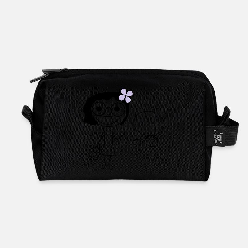Mädchen - Recycelte Kulturtasche - Schwarz