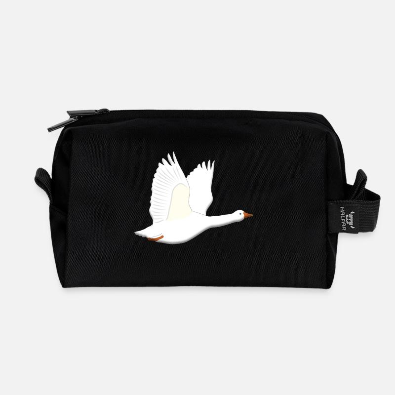 Goose flies - Recycled Toiletry Zip Bag - black