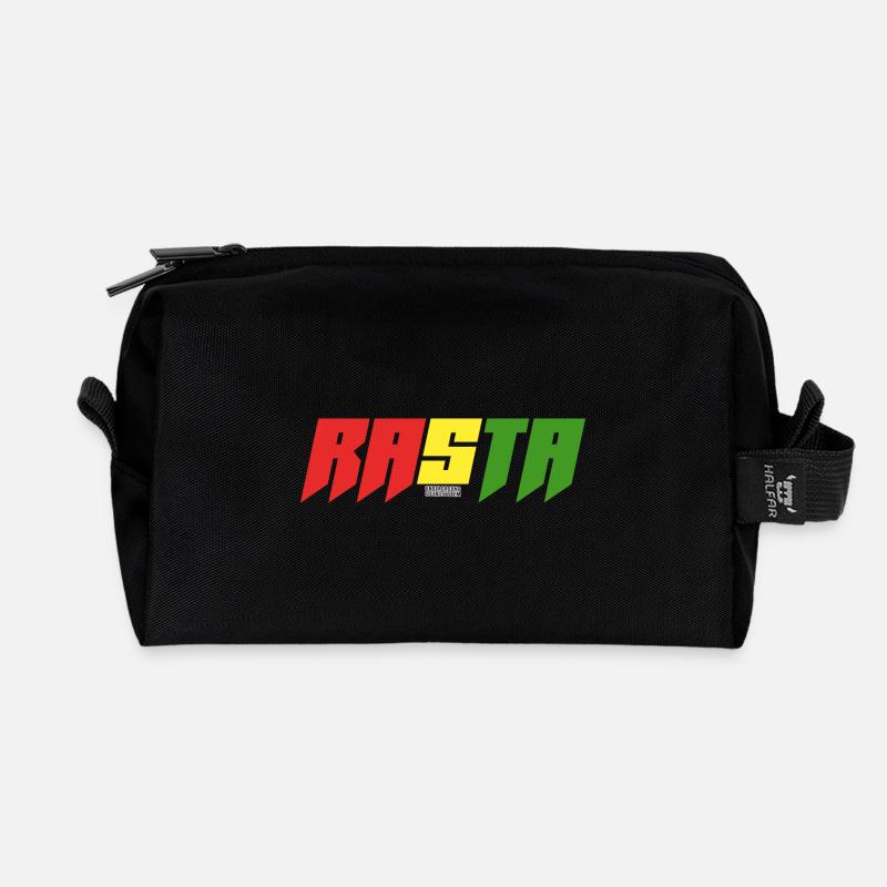 Rasta Farbblock Logo - Recycelte Kulturtasche - Schwarz