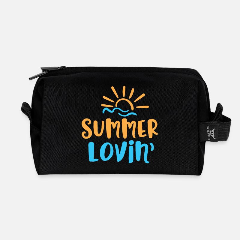 Summer Lovin ' - Recycled Toiletry Zip Bag - black