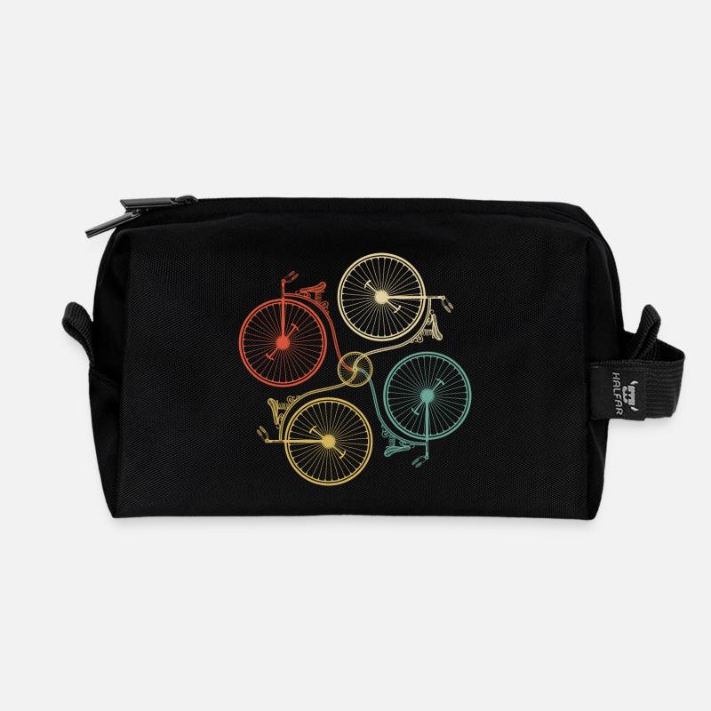 Wheel Mosaic Gradient - Recycled Toiletry Zip Bag - black