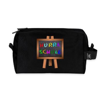 Hurra Schule - Recycelte Kulturtasche - Schwarz - Vorne
