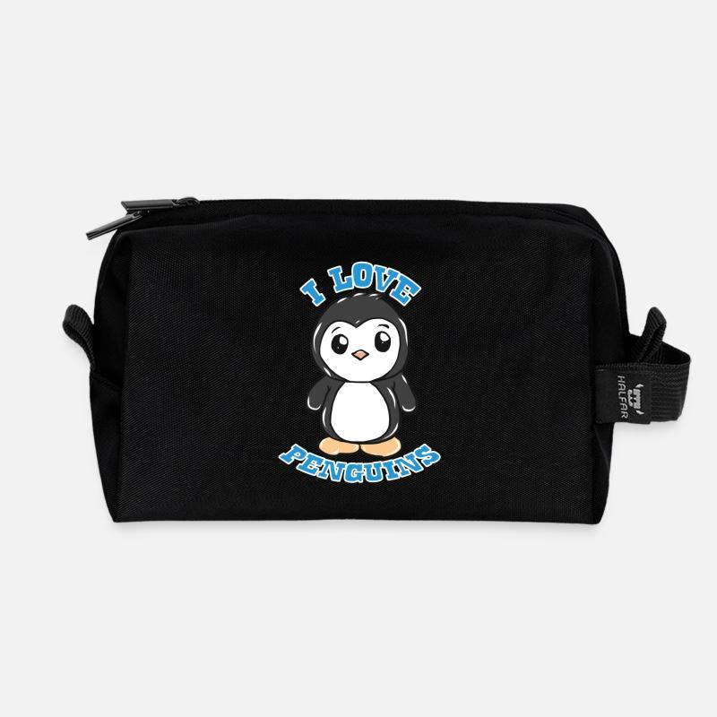 Pinguin - Recycelte Kulturtasche - Schwarz