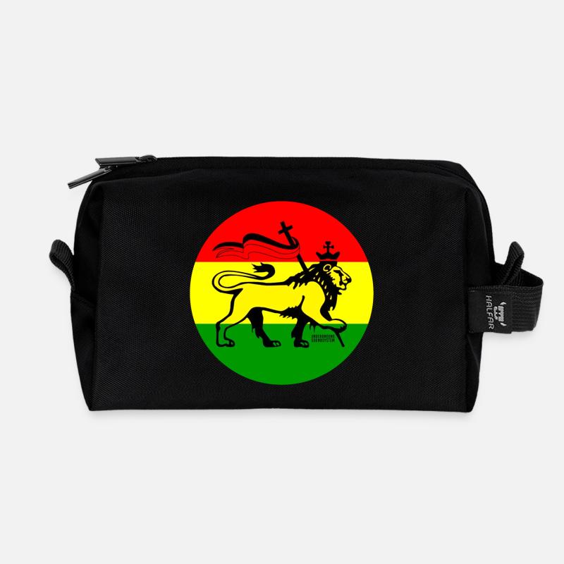Löwe von Judah im Rastafari Stil - Recycelte Kulturtasche - Schwarz