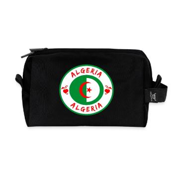 Algerien Kreis mit Nationalflagge Geschenk Algier - Recycelte Kulturtasche - Schwarz - Vorne