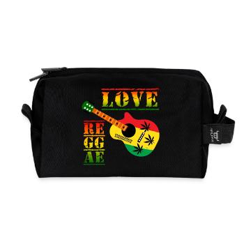 Love Reggae Guitar Rastastil - Recycled Toiletry Zip Bag - black - Front