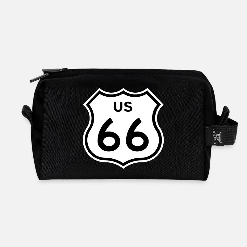 Route 66 - Recycled Toiletry Zip Bag - black
