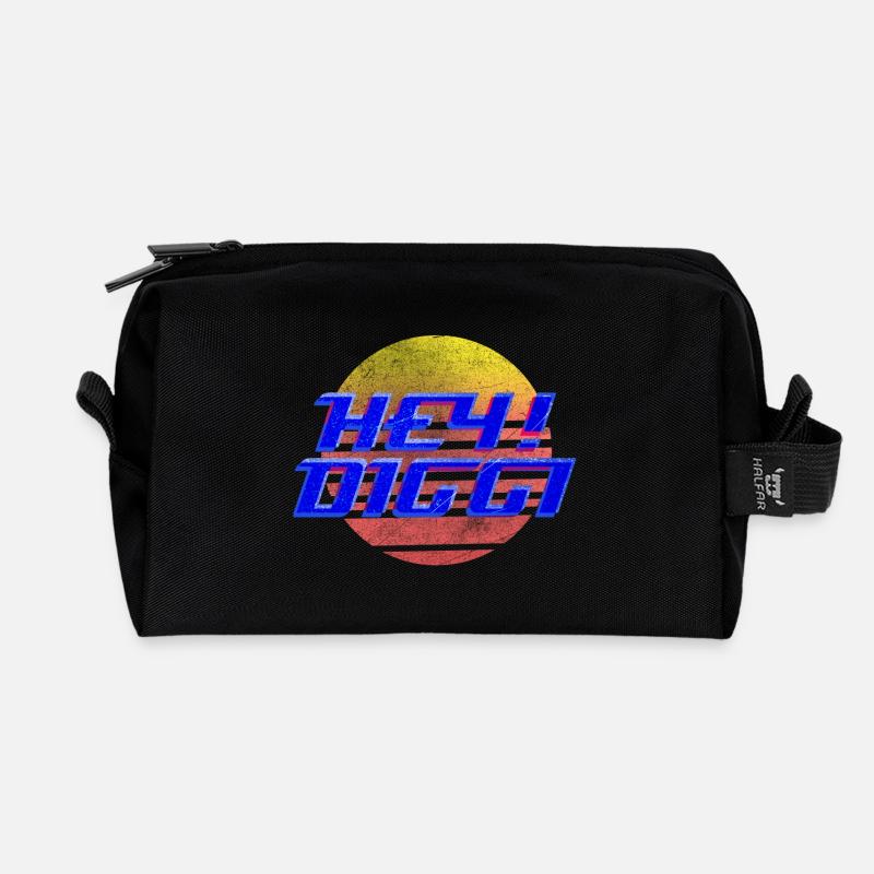 Hey Diggi - Recycelte Kulturtasche - Schwarz