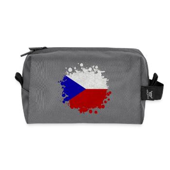 Tschechien Klecks / Geschenk Prag Flagge - Recycelte Kulturtasche - Anthrazit - Vorne