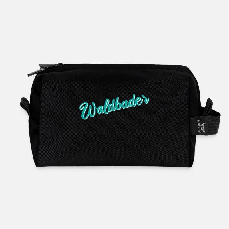 Waldbader Wald Waldbaden Bäume Natur Geschenk - Recycelte Kulturtasche - Schwarz