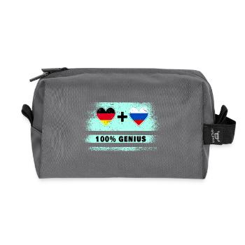 Deutschland und Russland 100% Genial / Geschenk - Recycelte Kulturtasche - Anthrazit - Vorne