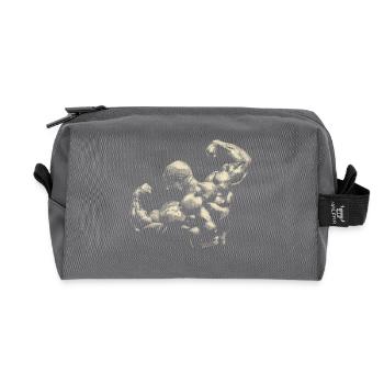 Bodybuilding - Recycled Toiletry Zip Bag - anthracite - Front