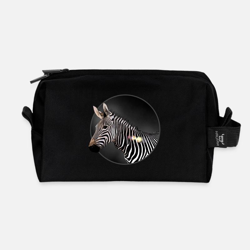 Zebra - Recycelte Kulturtasche - Schwarz