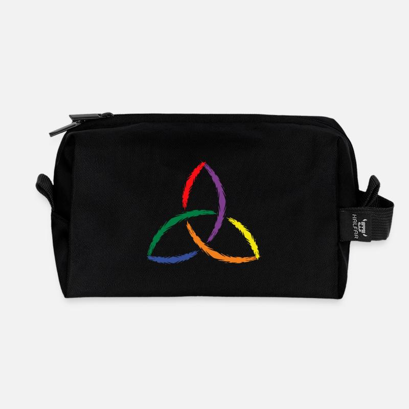 Keltisches Symbol Triquetra Regenbogen - Recycelte Kulturtasche - Schwarz