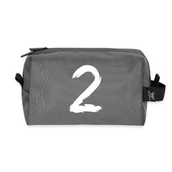 Number 2 brush - Recycled Toiletry Zip Bag - anthracite - Front