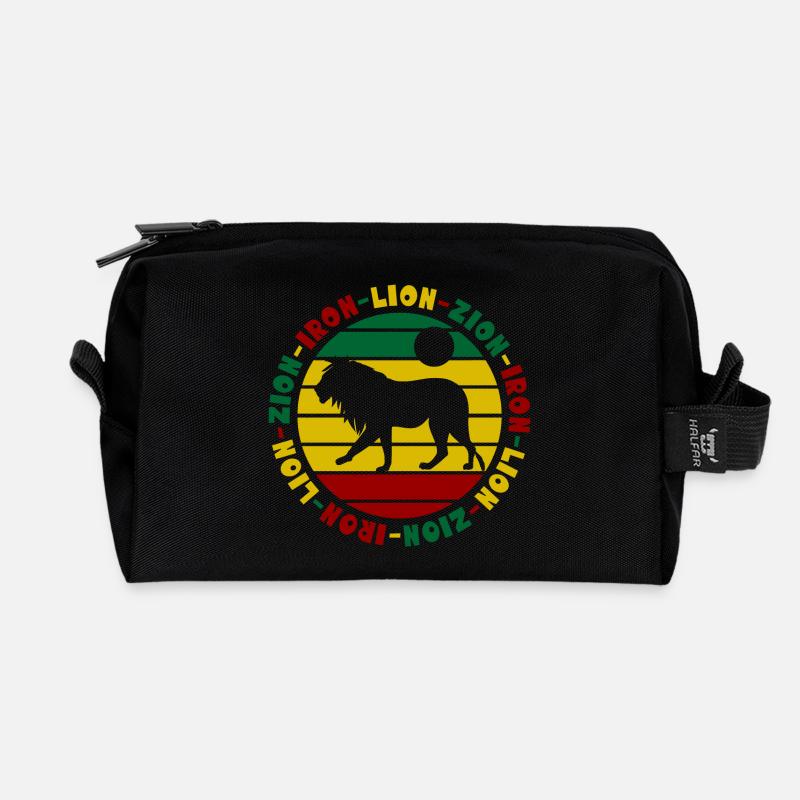 Iron Lion Zion Rastafari Reggae Löwe - Recycelte Kulturtasche - Schwarz
