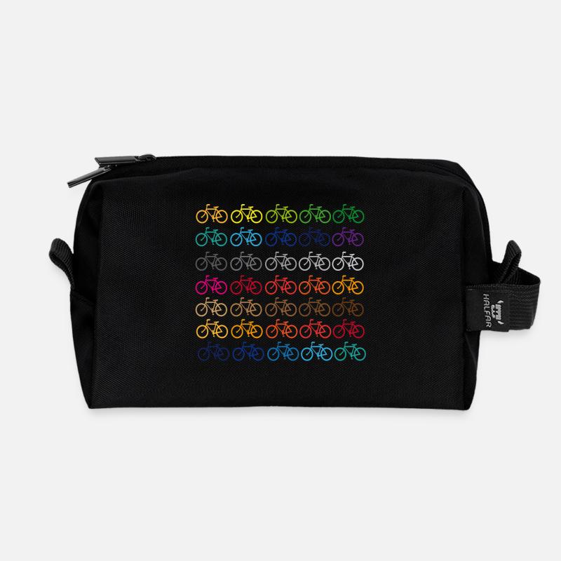 Viele bunte Fahrräder - Recycelte Kulturtasche - Schwarz