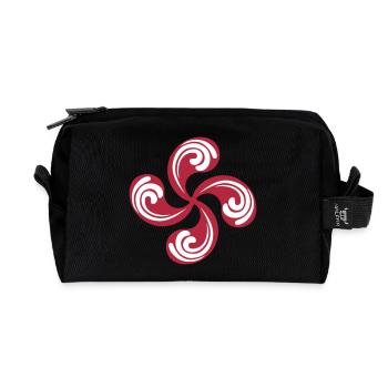Croix Basque design 1 - Trousse de toilette en tissu recyclé - noir - Devant