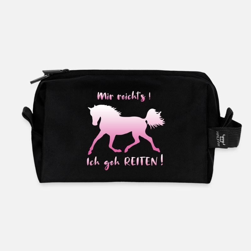 Mir reicht's, ich geh Reiten Pferde Spruch lustig - Recycelte Kulturtasche - Schwarz