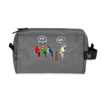Wifi Internet sans fil Internet sans fil Drôle Humour - Trousse de toilette en tissu recyclé - anthracite - Devant