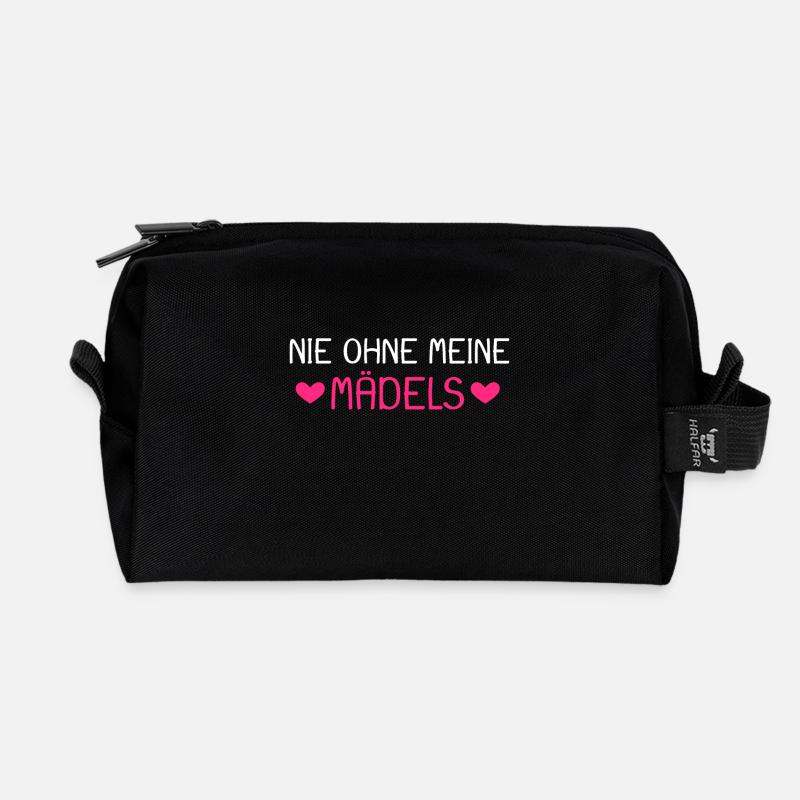 Nie ohne meine Mädels - Recycelte Kulturtasche - Schwarz