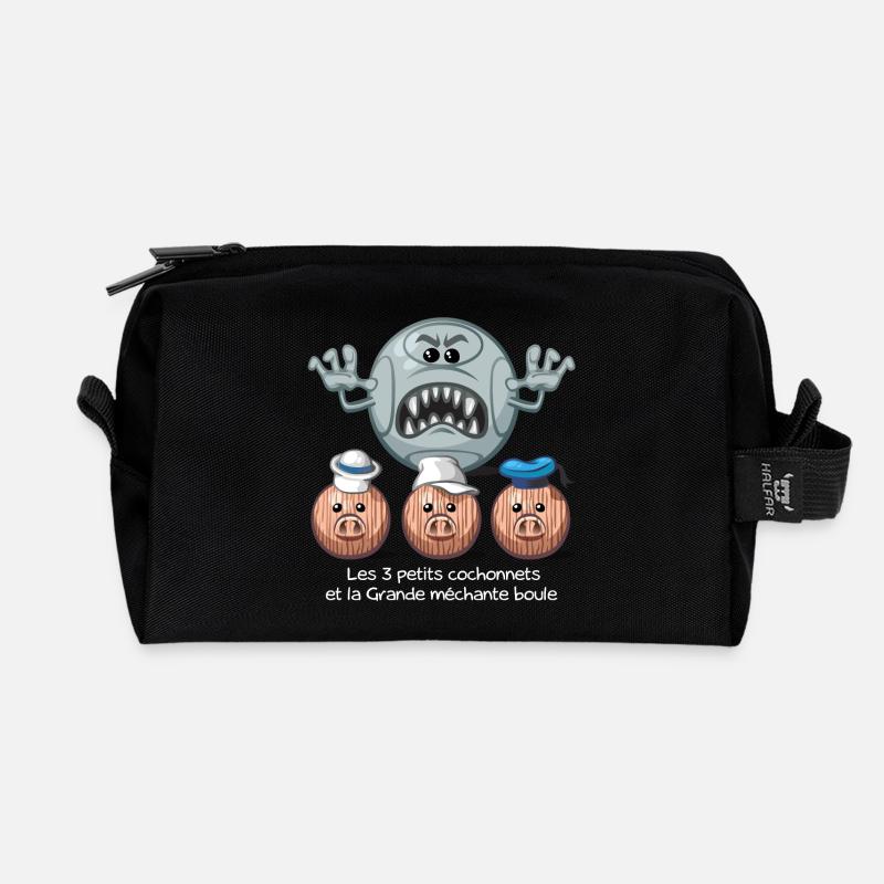 Les 3 petits cochonnets - Recycelte Kulturtasche - Schwarz