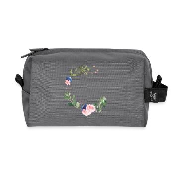 lovely_wreath_2 - Trousse de toilette en tissu recyclé - anthracite - Devant