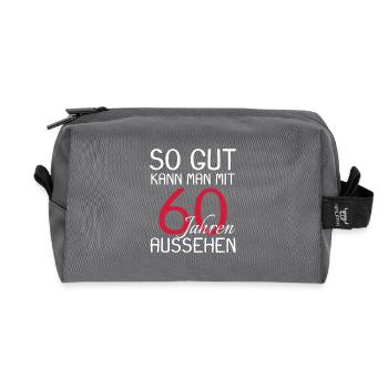 60 Geburtstag Party Bday - Recycelte Kulturtasche - Anthrazit - Vorne
