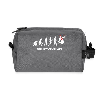 Abitur Abiturient Schulabschluss Evolution Abi - Recycelte Kulturtasche - Anthrazit - Vorne