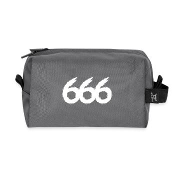 666 number symbol - Recycled Toiletry Zip Bag - anthracite - Front