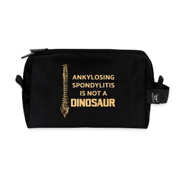 Maladie de la spondylarthrite ankylosante colonne vertébrale AS - Trousse de toilette en tissu recyclé - noir - Devant