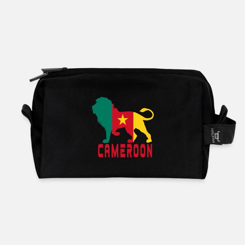 Kamerun Löwe - Recycelte Kulturtasche - Schwarz
