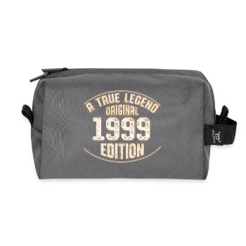 1999 year of birth - Recycled Toiletry Zip Bag - anthracite - Front