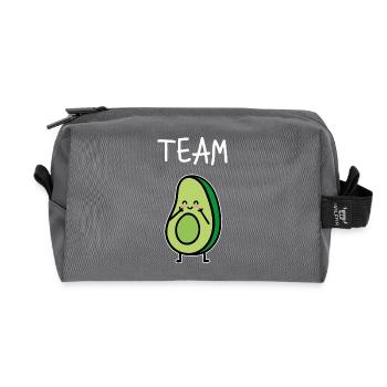 Look partenaire | Dream Team couple couple amour mariage - Trousse de toilette en tissu recyclé - anthracite - Devant