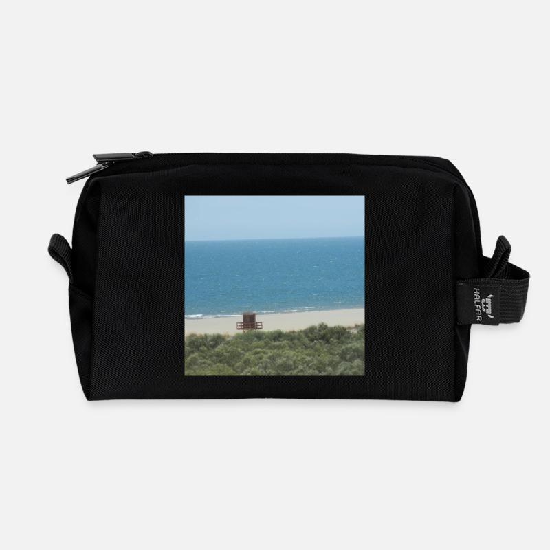 Strand Spanien Urlaub Ferien Reise Meer - Recycelte Kulturtasche - Schwarz