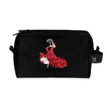 Danseuse de flamenco - Trousse de toilette en tissu recyclé - noir - Devant