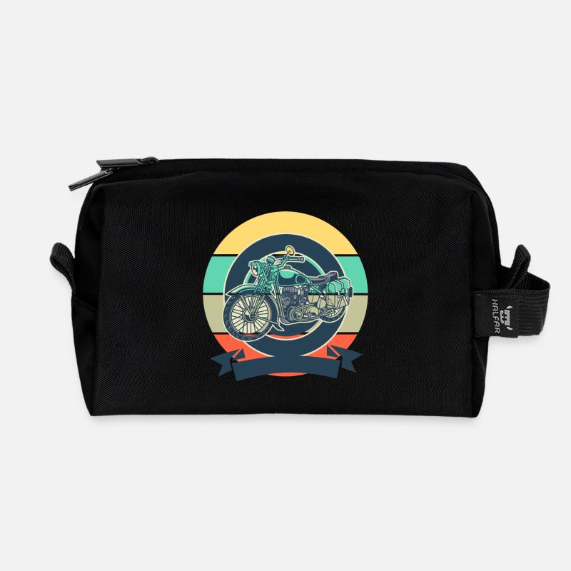 Motorrad - Recycelte Kulturtasche - Schwarz