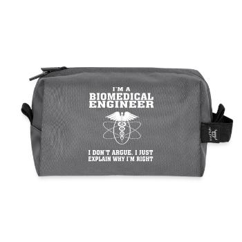 Bestseller Biomedical Engineer Tshirt, Keep Calm - Recycled Toiletry Zip Bag - anthracite - Front