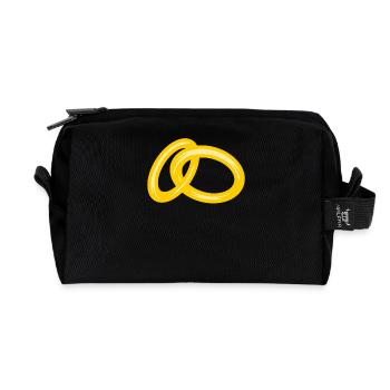 wedding rings - Recycled Toiletry Zip Bag - black - Front