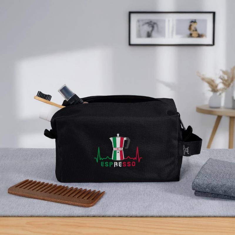 Herzfrequenz Espresso Design / Geschenkidee Recycelte Kulturtasche