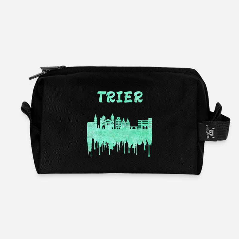 Trier Syline Design / Geschenkidee - Recycelte Kulturtasche - Schwarz
