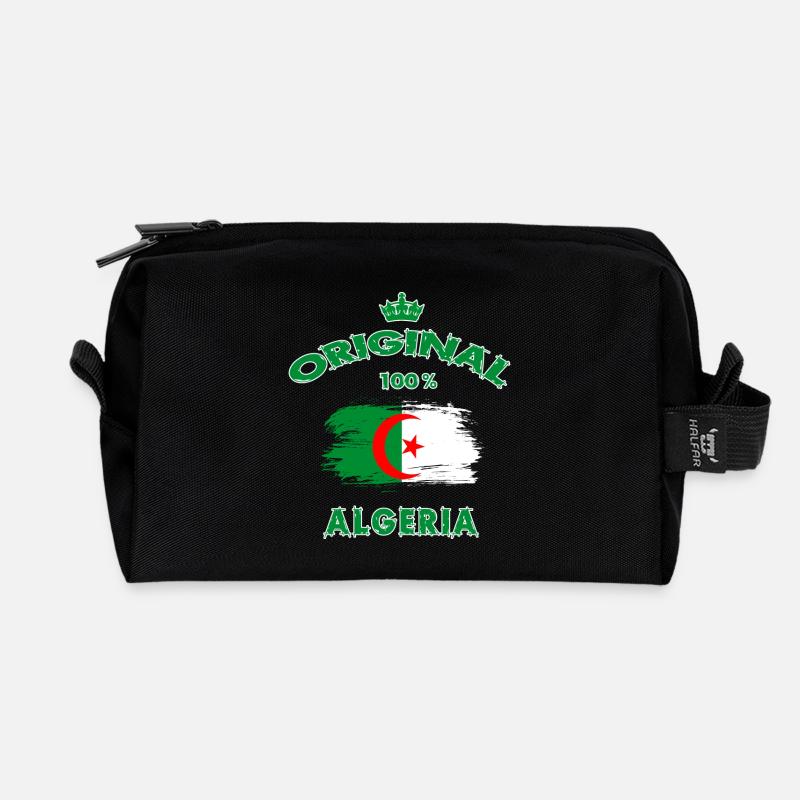 Algerien Original 100% / Geschenk Nationalflagge - Recycelte Kulturtasche - Schwarz